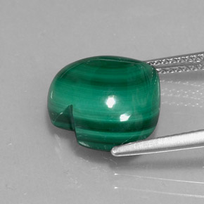 Malachite Vert multicolore naturelle Forme de coeur, 9.29 ct, Opaque