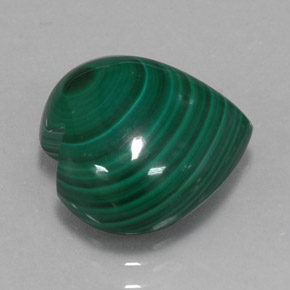Malachite vert naturelle forme de coeur, 9,08 ct, opaque