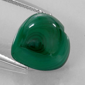 Malachite vert naturelle forme de coeur, 12,75 ct, opaque