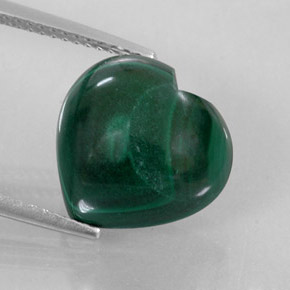 Malachite vert naturelle forme de coeur, 10,57 ct, opaque