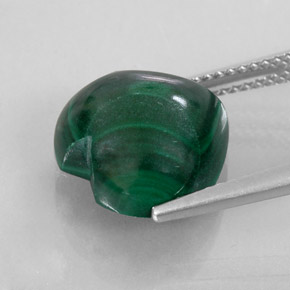 Malachite vert naturelle forme de coeur, 10,57 ct, opaque