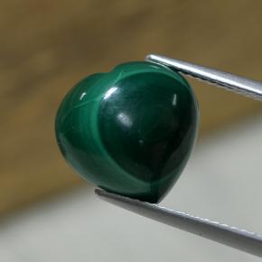 Malachite vert naturelle forme de coeur, 8,34 ct, opaque