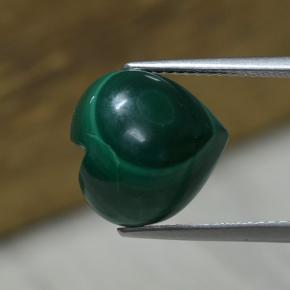 Malachite vert naturelle forme de coeur, 8,34 ct, opaque