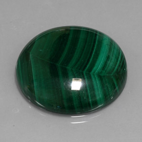 Malachite vert naturelle coupe roude, 39,62 ct, opaque