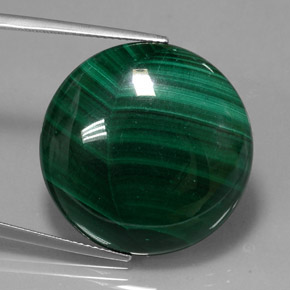 Malachite vert naturelle coupe roude, 39,62 ct, opaque