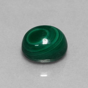 Malachite vert naturelle coupe ovale, 1,51 ct, opaque