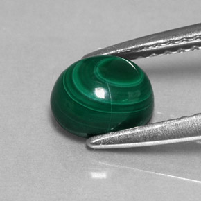 Malachite vert naturelle coupe ovale, 1,51 ct, opaque