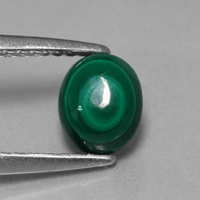 Malachite Vert multicolore naturelle Coupe ovale, 1.22 ct, Opaque
