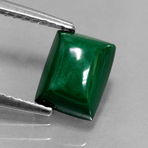 Malachite vert naturelle baguette, 2,47 ct, opaque