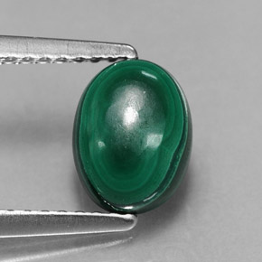 Malachite vert naturelle coupe ovale, 2,09 ct, opaque