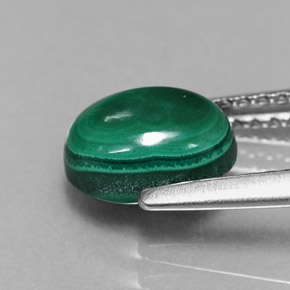 Malachite vert naturelle coupe ovale, 2,09 ct, opaque