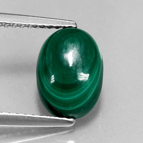 Malachite vert naturelle coupe ovale, 3,12 ct, opaque