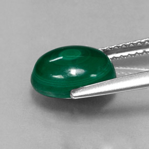 Malachite vert naturelle coupe ovale, 3,21 ct, opaque