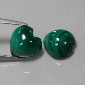 Achetez naturel ct vert malachite gems, forme de coeur, en provenance congo chez gemselect. en stock, livraison internationale!