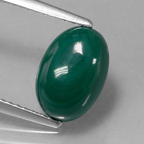 Malachite vert naturelle coupe ovale, 3,77 ct, opaque