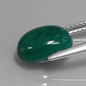 Malachite vert naturelle coupe ovale, 3,77 ct, opaque