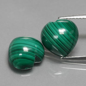 Achetez naturel ct vert malachite gems, forme de coeur, en provenance congo chez gemselect. en stock, livraison internationale!