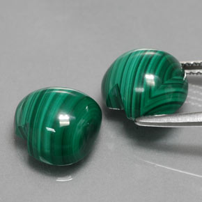 Achetez naturel ct vert malachite gems, forme de coeur, en provenance congo chez gemselect. en stock, livraison internationale!