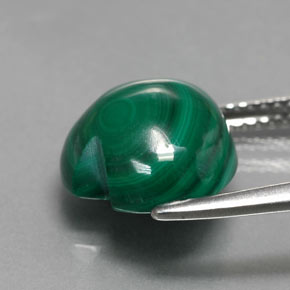 Malachite vert naturelle forme de coeur, 7,53 ct, opaque