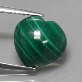 Malachite vert naturelle forme de coeur, 5,42 ct, opaque