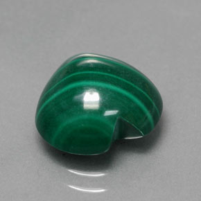 Malachite vert naturelle forme de coeur, 5,42 ct, opaque