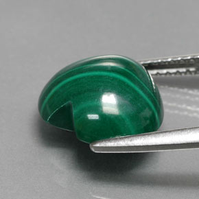 Malachite vert naturelle forme de coeur, 5,42 ct, opaque