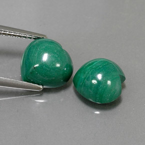 Achetez naturel ct vert malachite gems, forme de coeur, en provenance congo chez gemselect. en stock, livraison internationale!
