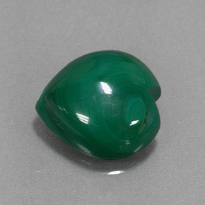 Malachite vert naturelle forme de coeur, 5,63 ct, opaque