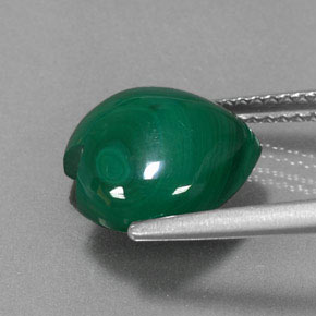 Malachite vert naturelle forme de coeur, 5,63 ct, opaque