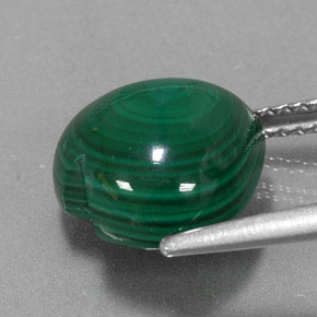 Malachite vert naturelle forme de coeur, 6,74 ct, opaque