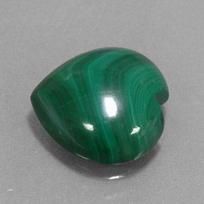 Malachite vert naturelle forme de coeur, 4,69 ct, opaque