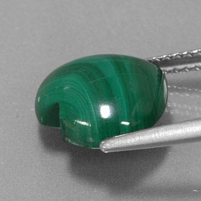 Malachite vert naturelle forme de coeur, 4,69 ct, opaque