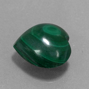 Malachite vert multicolore naturelle forme de coeur, 4,49 ct, opaque