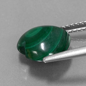 Malachite vert multicolore naturelle forme de coeur, 4,49 ct, opaque