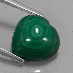 Malachite vert naturelle forme de coeur, 5,50 ct, opaque