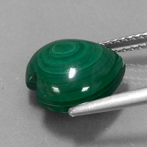 Malachite vert naturelle forme de coeur, 5,50 ct, opaque