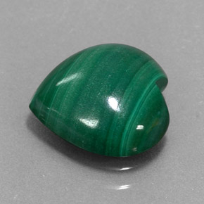Malachite vert naturelle forme de coeur, 3,97 ct, opaque