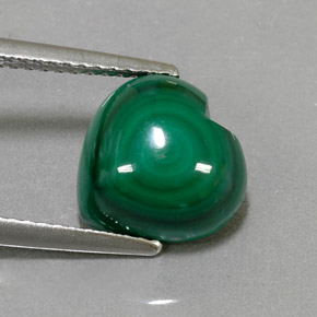 Malachite vert naturelle forme de coeur, 5,04 ct, opaque
