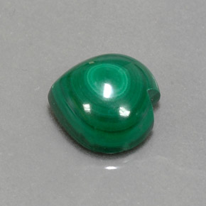 Malachite vert naturelle forme de coeur, 4,73 ct, opaque