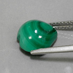 Malachite vert naturelle forme de coeur, 4,59 ct, opaque