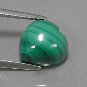 Malachite vert naturelle forme de coeur, 4,58 ct, opaque
