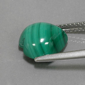 Malachite vert naturelle forme de coeur, 4,58 ct, opaque