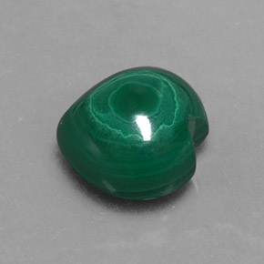Malachite vert naturelle forme de coeur, 3,97 ct, opaque