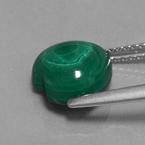 Malachite vert naturelle forme de coeur, 3,97 ct, opaque