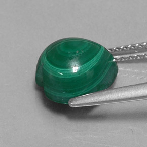 Malachite vert naturelle forme de coeur, 3,89 ct, opaque