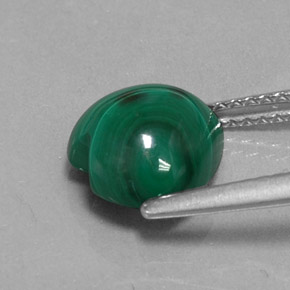 Malachite vert naturelle forme de coeur, 3,37 ct, opaque