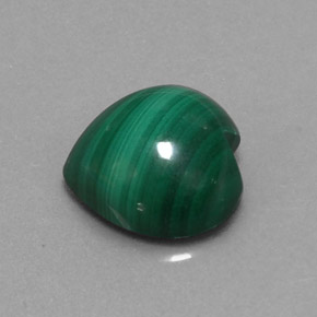 Malachite vert naturelle forme de coeur, 3,03 ct, opaque