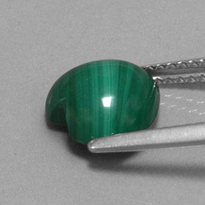 Malachite vert naturelle forme de coeur, 3,03 ct, opaque