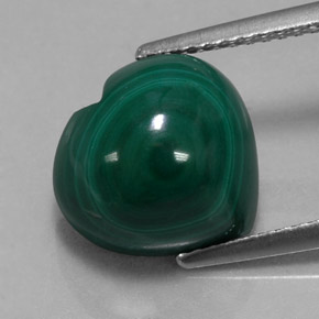 Malachite vert naturelle forme de coeur, 7,66 ct, opaque