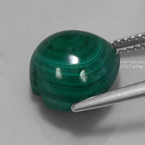 Malachite vert naturelle forme de coeur, 7,66 ct, opaque